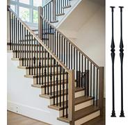 Postes de balaustrada cuadrados negros de estilo europeo, extra altos, de 76 cm (30 pulgadas), kits de balaustres para escaleras, barandillas de madera para terrazas, porches, jard