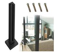 Postes de balaustrada de acero inoxidable para barandillas de vidrio, kits redondos y cuadrados, abrazaderas negras para loft y balcón interior, sistema de barandilla de vidrio de 95 cm con accesorios