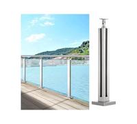 Postes de balaustrada de acero inoxidable para escaleras, kits de rieles de vidrio para balcón y patio, paneles de vidrio de seguridad endurecidos, diseño redondo y cuadrado, color gris, 115 cm de