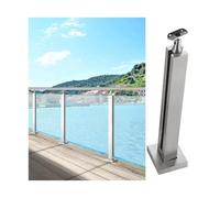 Postes de balaustrada de acero inoxidable para escaleras redondas y barandillas cuadradas, paneles de seguridad de vidrio endurecido para balcón, jardín y patio, kits comerciales grises de 115 cm