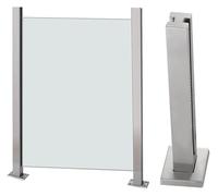 Postes de balaustrada de acero inoxidable para escaleras y cubiertas, riel de vidrio redondo resistente y sistema de abrazadera cuadrada con kits de instalación, ideal para valla de balcón y jardín