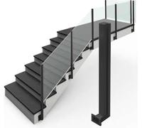 Postes de balaustrada de vidrio, barandilla moderna para balcón, terraza, jardín, fijación lateral, abrazadera de vidrio, poste de extremo medio, para paneles de vidrio templado/madera/plástico