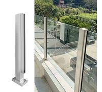 Postes de balaustrada de vidrio de acero inoxidable para patio, terraza, sistema de barandilla de seguridad para piscina, color gris, 70 cm, solución de seguridad duradera y elegante