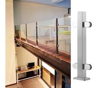 Postes de balaustrada de vidrio para loft, barra de barandilla de 60 cm para terraza, patio y aterrizaje, para paneles de vidrio, madera y acrílico, elegante abrazadera de valla de poste medio