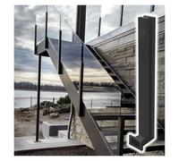 Postes de balaustrada negra de alta calidad para irs y diciembre, 105 cm / 41.3in, extremo gris poco profundo, fijaciones medias y esquineras - Slish & Strong Safe Solut