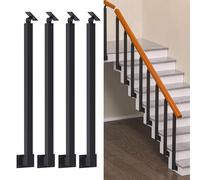 Postes de balaustre Cuadrados Ajustables para Interiores, con rotación de 270°, Base de Soporte Plana, Aptos para escalones de Metal, hormigón y Madera, 95 cm/37,4 Pulgadas, Paquete de 4 Uni