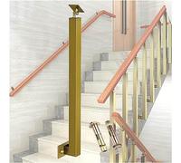Postes de Balaustre de Escalera Ajustables de 270 °,Husillos de Metal de Montaje Lateral con Base de Soporte Plano,Pasamanos de Escalera Interior para Terraza Balcón(Size:95cm/37.4in,Color:Oro)