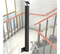 Postes de Balaustre de Escalera Ajustables de 270 °,Husillos de Metal de Montaje Lateral con Base de Soporte Plano,Pasamanos de Escalera Interior para Terraza Balcón(Size:110cm/43.3in,Color:Negro)