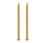 Postes De Balaustre De Escalera Cuadrados,Columna De Barandilla Metálica Vertical,Barandilla De Metal Ajustables De 270° Con Base De Soporte Plano Y Kits De Tornillos Dorado Altura-60cm/23.6in