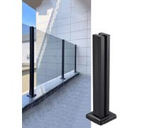Postes de balcón de cristal negro para exteriores, postes cuadrados de 850 mm/1000 mm de altura, barandilla de escalera de vidrio interior, barra de soporte, columna central de esquina (3 mm de grosor