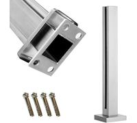 Postes de barandilla de acero inoxidable para balcones de cristal, escaleras interiores y terrazas exteriores, balaustres cuadrados plateados para una seguridad y elegancia modernas
