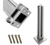 Postes de barandilla de acero inoxidable y vidrio, balaustres cuadrados para escaleras, balcones, terrazas, barandilla de seguridad interior y exterior, diseño moderno, duradero y elegante