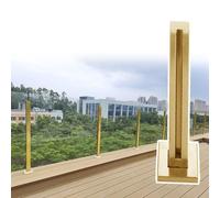 Postes de barandilla de cristal dorado para barandilla de terraza - Kit completo con abrazaderas. Poste final dorado elegante de 140 cm. Barandillas de piscina de 60-150 cm de altura. Solución ex