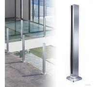 Postes de barandilla de vidrio de acero inoxidable, sistema de balaustrada central/final/esquina, diseño sin marco con tornillos de expansión, altura de 60 cm, solución duradera y elegante para