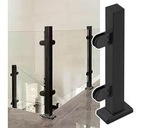 Postes de barandilla de vidrio, poste de barandilla de vidrio negro for escaleras interiores/escalones exteriores, abrazaderas de barandilla de vidrio modernas, 1 unidad(Black-end Post,105cm/41.3")