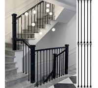 postes de barandilla para escaleras, Barandilla cuadrada de hierro for escaleras, balcones, pasamanos(10pack,Black Post 110cm/43in)