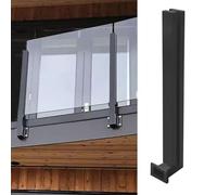 Postes De Cerca De Vidrio Para Plataforma De Terraza, Montaje Lateral, Color Negro - Abrazaderas Cuadradas De 10 X 10 Cm Para Paneles De Barandilla, Espigas De Balaustrada Para Escaleras, Patios, Pas