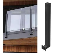 Postes De Cerca De Vidrio Para Plataforma De Terraza, Montaje Lateral, Color Negro - Abrazaderas Cuadradas De 10 X 10 Cm Para Paneles De Barandilla, Espigas De Balaustrada Para Escaleras, Patios, Pas