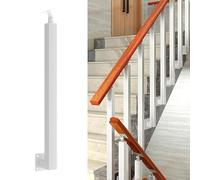 Postes de Escalera Metálicos de Montaje Lateral,Pasamanos de Metal con Soporte Plano y Ajustable de Ángulo de 270°,Columnas de Barandilla,Postes de Balaustres pa(Size:85cm/33.5in,Color:1 Pack - White)