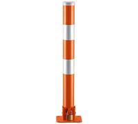 Postes de estacionamiento para entradas de vehículos Poste de seguridad plegable con cerradura Bloqueo de espacio de estacionamiento Conos de estacionamiento reflectantes con llaves (naranja 600x60 mm