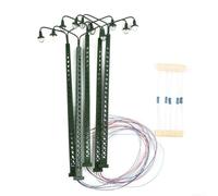 Postes de lámpara de jardín miniatura 5pcs metal para juegos de guerra