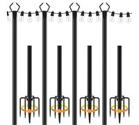 Postes de luces de cadena para exteriores resistentes a la intemperie | Barra de soporte para luces de jardín para patio, jardín, patio, terraza, balcón, exterior