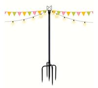 Postes de Luz de Cadena, Postes de Luz de 9.1ft para Luces de Cadena Exteriores, Postes de Luz para Exteriores con Horquilla, Postes Metálicos para Patio, y Jardín Trasero