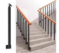 Postes de Pasamanos de Escalera con Montaje Lateral, Postes de Balaustre Ajustables a 270°, Barandillas Husillos de Barandilla de Metal, Kits de Barandilla Negros(Size:100cm/39.3in,Color:1PCS)