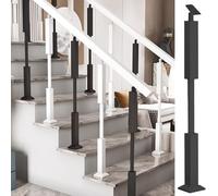 Postes de pasamanos for escaleras interiores modernas, barandillas for áticos, pasillos y lofts.(Black,65cm(25 5/8"))