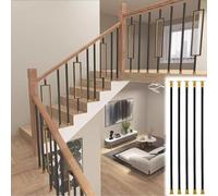 Postes de pasamanos para escaleras, 1/2/5/10 Piezas por Paquete, Postes de pasamanos de Metal, Aptos para Uso en Interiores, Postes de pasamanos Huecos Modernos, con Soportes Planos y Clear