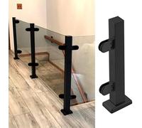 Postes finales de barandilla de vidrio negro - 100 accesorios resistentes para valla al aire libre, 52 pulgadas de altura para decoración elegante del hogar y el jardín, herrajes duraderos para valla