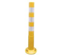 Postes Flexibles de tránsito, Bolardo de Tráfico Flexible 75 cm, de Plástico, con Bandas Reflectantes, Bolardos de estacionamiento de Tipo Fijo de Goma Suave(Yellow and White)
