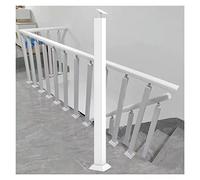 Postes metálicos para barandillas de escaleras, barandillas cuadradas Modernas para escaleras de terraza, aptas para Uso Interior y Exterior, con Tornillos y Soportes Planos (Color: Blanco,
