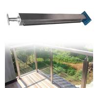 postes para barandillas de vidrio 120 110 100 90 80 70 60 Cm De Altura Poste De Barandilla De Acero Inoxidable Y Vidrio, Poste Con Ranuras Y Base, Negro, Dorado Plateado(B-EDGE,Height 60cm)