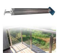 postes para barandillas de vidrio 120 110 100 90 80 70 60 Cm De Altura Poste De Barandilla De Acero Inoxidable Y Vidrio, Poste Con Ranuras Y Base, Negro, Dorado Plateado(B-CORNER,Height 85cm)