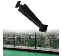 postes para barandillas de vidrio Barandillas Cuadradas De Acero Inoxidable, Postes De Balaustre De 7 Mm De Espesor Con Tornillos, Kits De Barandillas Cuadradas Negras Para(C - MID,Height 105cm)