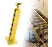 postes para barandillas de vidrio Columna Cuadrada De Acero Inoxidable, Kit De Poste Para Barandilla En Negro, Dorado Y Plateado Con Ranuras Y Base, Husillos Ajustables(B-MID,Height 85cm)
