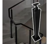 postes para barandillas de vidrio Kits De Barandillas Cuadradas En Negro, Dorado Y Plateado, Postes De Acero Inoxidable Sin Perforaciones, Kits Interiores Con Ranuras(A-MID,Height 110cm)