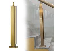 postes para barandillas de vidrio Poste De Barandilla Ajustable Para Escaleras, Pasamanos Cuadrado De Vidrio Para Patio/escaleras, Kit De Abrazaderas Para Barandilla De(A-MID,Height 90cm)