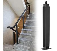 postes para barandillas de vidrio Poste De Barandilla Ajustable Para Escaleras, Pasamanos Cuadrado De Vidrio Para Patio/escaleras, Kit De Abrazaderas Para Barandilla De(B-MID,Height 70cm)