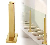 postes para barandillas de vidrio Poste De Barandilla De Cristal Para Escaleras, Poste De Barandilla Vítrea Negro, Dorado Y Plateado Para Balcón/patio, Pasamanos Interior(C - MID,Height 90cm)