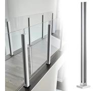 postes para barandillas de vidrio Poste De Barandilla De Vidrio Con Balaustrada, Barandillas De Acero Inoxidable Vitrificado Para Balcón/piscina, Kit De Abrazaderas Para(C - CORNER,Height 110cm)