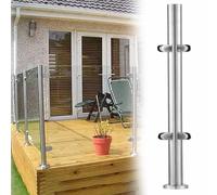postes para barandillas de vidrio Poste De Barandilla De Vidrio De 60, 80, 90, 100, 110 Y 120 Cm De Altura, Postes De Barandilla Para Terrazas Y Piscinas Con Abrazaderas(B-CORNER,Height 120cm)