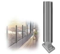 postes para barandillas de vidrio Postes De Barandilla De Cristal Para Patio, Terraza O Balcón, Disponibles En Alturas De 24, 85, 95, 105, 115 Y 120 Cm Postes Plateados(C - CORNER,Height 115cm)