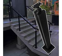 postes para barandillas de vidrio Postes Metálicos Para Barandilla De Escalera, Kit De Postes Cuadrados De Hierro Para Balcón/patio/jardín, Balaustre De Acero Resistente(C - MID,Height 85cm)