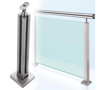 postes para barandillas de vidrio Postes Metálicos Para Barandilla De Escalera, Kit De Postes Cuadrados De Hierro Para Balcón/patio/jardín, Balaustre De Acero Resistente(B - CORNER,Height 110cm)