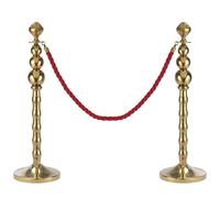 Postes para eventos, juego de 2 postes para control de multitudes con cinturón retráctil y cuerda de terciopelo, de acero inoxidable, para fiestas, exposiciones y bodas.