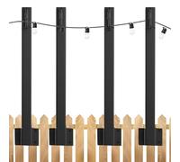 Postes para Luces de Cuerda,4 Piezas Soporte Iluminación De Cadena,Soporte para Lámpara de Jardín en Barra - Para Patio Porche Jardín Trasero Balcón Valla