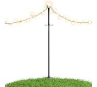 Postes Para Luces de Cuerda,Soporte Exterior de Metal Anticorrosivo Reforzado y Seguro - Soportes Decorativos para Jardín de Luces de Cuerda | Para Jardín Porche Sendero y Exteriores