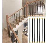 Postes para pasamanos de escaleras, 1/2/5/10 Piezas por Paquete, Postes de Metal para pasamanos, Aptos para Uso en Interiores, Postes Modernos Huecos para pasamanos, con Soportes Planos y Cl